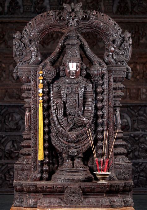 SOLD Wood Lord Venkateswara, Popularly known as Balaji with Arch, Hand ...