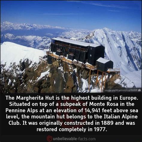 The Margherita Hut Is The Highest Building In Europe Situated On Top