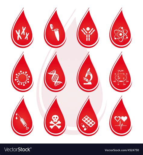 Blood Test Icons Royalty Free Vector Image Vectorstock