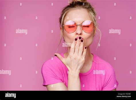 Pretty Blonde Girl Blowing Kiss Hi Res Stock Photography And Images Alamy