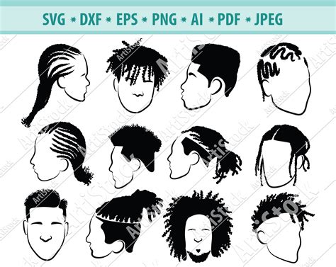 Afro Hairstyles Svg Black Man Bundle Svg Hair Dreadlocks Svg Afro