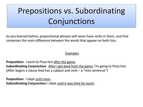 Difference Between Preposition And Conjunction