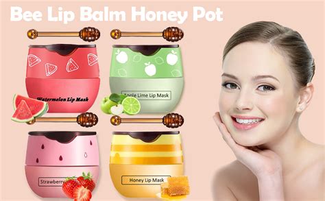 2 Pcs Bee Lip Balm Honey Pot Honey And Strawberry