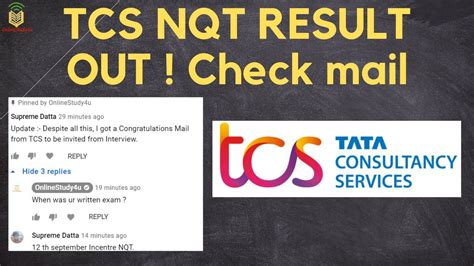 TCS NQT Result Is Out Check Your Email For TCS NQT Result TCS NQT