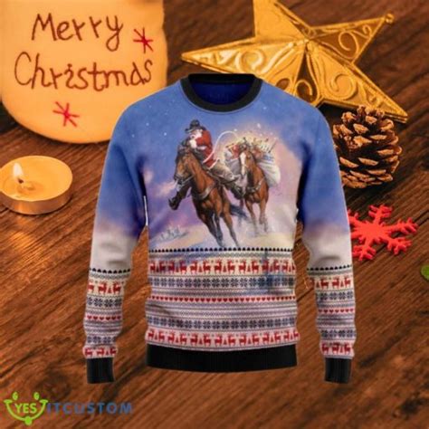 Cowboy Santa Claus Ugly Christmas Sweaters Style T For Men And Women