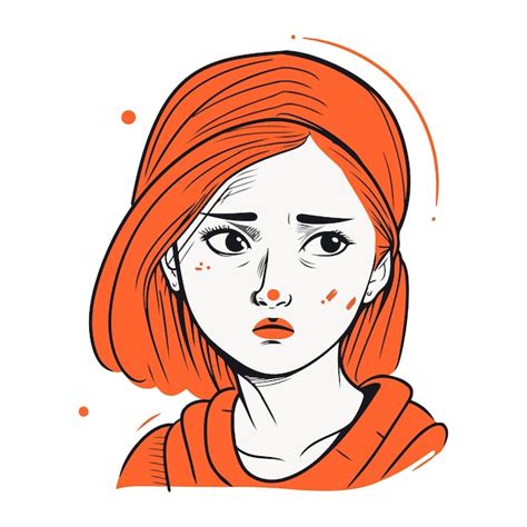 Illustration Vectorielle Dune Fille Rousse Avec Des Taches De Rousseur Sur Son Visage Vecteur