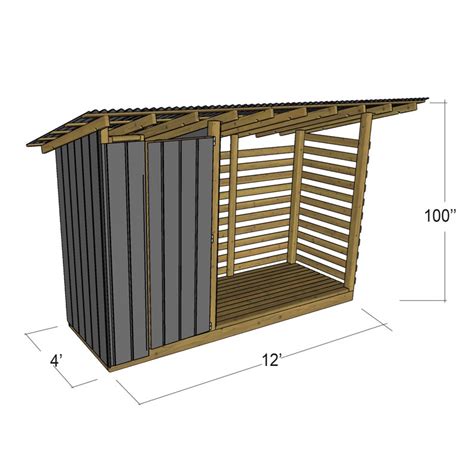 4x12 Firewood Shed Plans Build Firewood Shed With Storage Garden DIY Firewood Rack Outdoor 2 ...