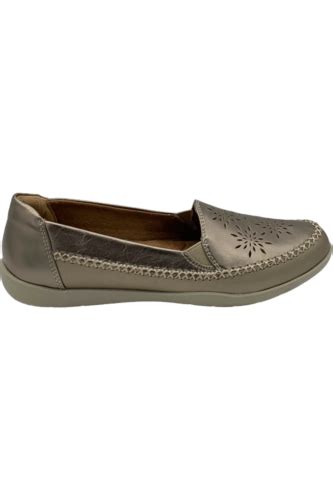 Earth Origins Leather Whipstitch Slip Ons Freya Sand Washed Gold Ebay