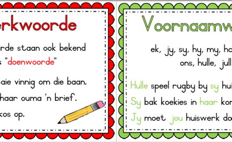 Byvoeglike Naamwoorde Afrikaans Language Afrikaans Words Graad 7