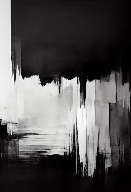 Premium Ai Image Abstract Black And White Oil Painting Brushes Stroke