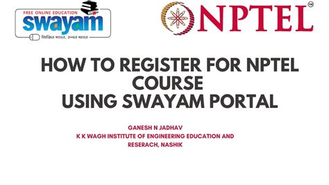 How To Register For Nptel Courses Youtube