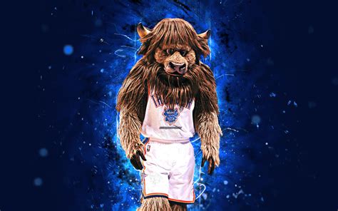 Download wallpapers Rumble the Bison, 4k, mascot, Oklahoma City Thunder ...