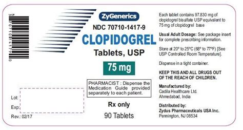 Clopidogrel Fda Prescribing Information Side Effects And Uses