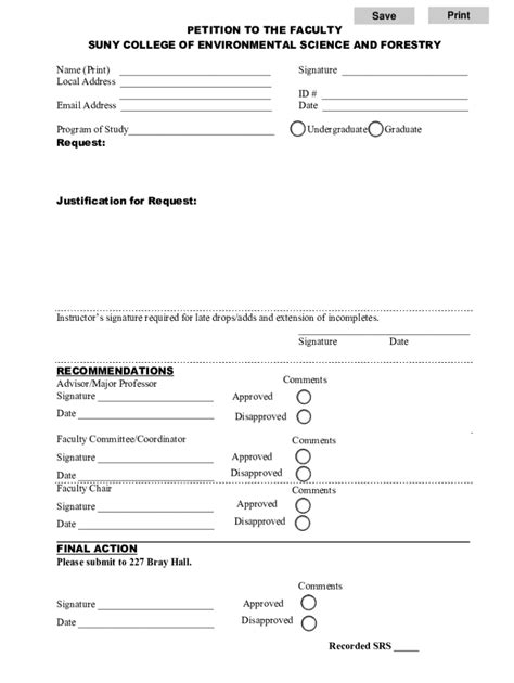 Fillable Online Suny Esf Important Forms And Documents Fax Email Print