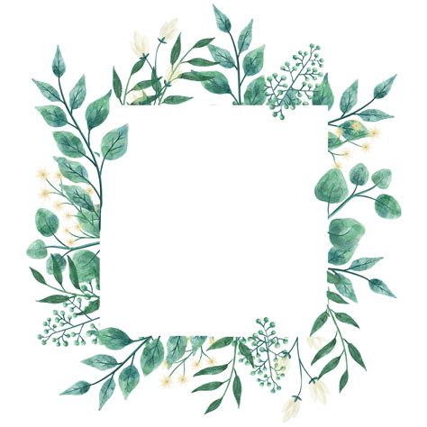 Watercolor Floral Frames Png With Transparent Background Png