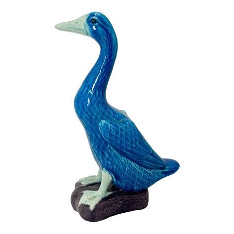 Mid 20th Century Japanese Porcelain Duck Figurine | Chairish