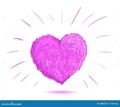 Pink Heart Illustration Hand Drawn Stock Vector Image 64660332