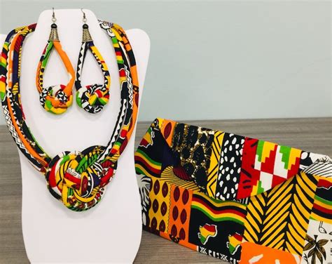 African Print Ankara Necklace With Matching Clutch Bag Etsy