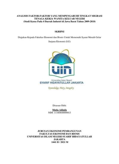 Skripsi Diajukan Kepada Fakultas Ekonomi Dan Bisnis Untuk Memenuhi