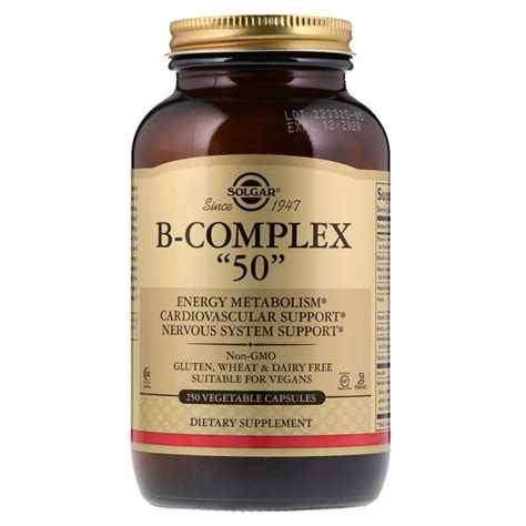 Solgar Vitamin B Complex 50 High Potency Vegetable Capsules