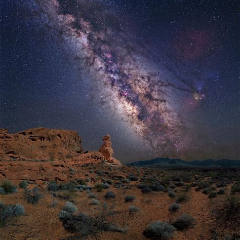 Milky Way Over Valley Of Fire Photograph by Tony & Daphne Hallas/science Photo Library | Pixels