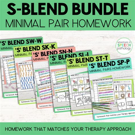 S Blend Cluster Reduction Homework Bundle