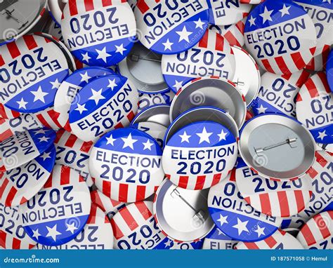 American Vote Buttons Usa Election 2020 Stock Illustration