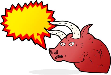 cartoon angry bull head with speech bubble 12311961 Vector Art at Vecteezy