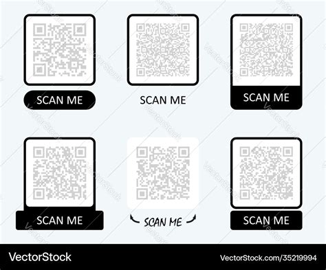 Collection Scan Me Template Qr Code Royalty Free Vector