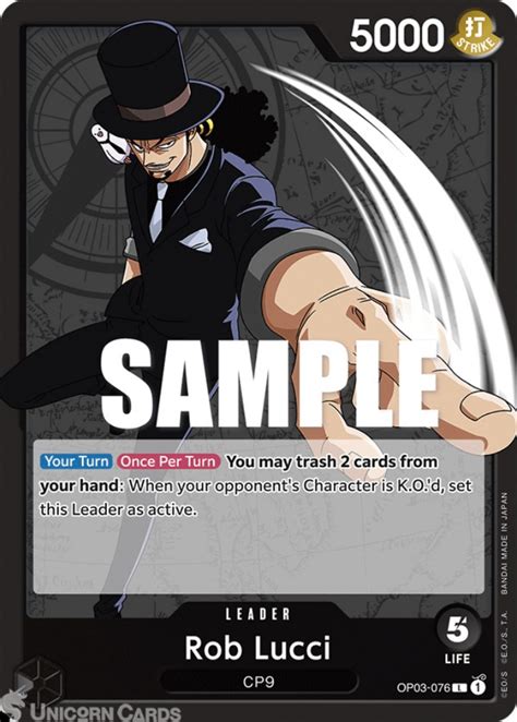 OP03 076 Rob Lucci Leader One Piece TCG Card OP03 Pillars Of