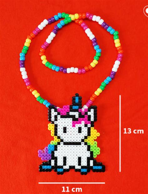 Ready To Ship Rave Kandi Perler Necklace Custom Beaded Edm Festival