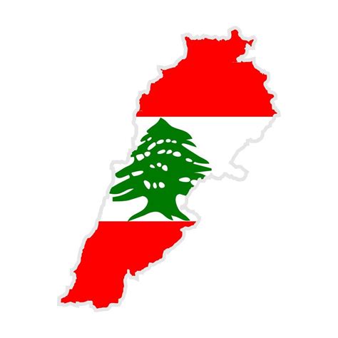 Lebanon Map With Flag Texture Vector Illustration Vector Art At