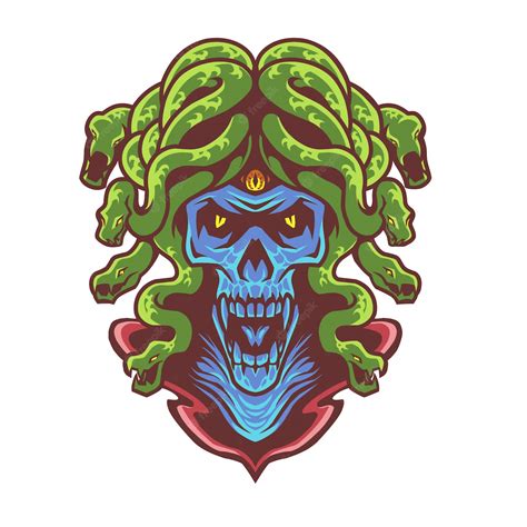 Premium Vector Medusa Skull Head Mascot Logo