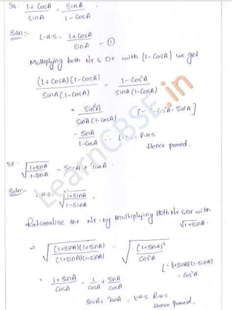 Rd Sharma Class 10 Solutions Chapter 6 Trigonometric Identities Artofit