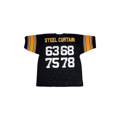 Steel Curtain Autographed Pittsburgh Custom Black Football Jersey Jsa