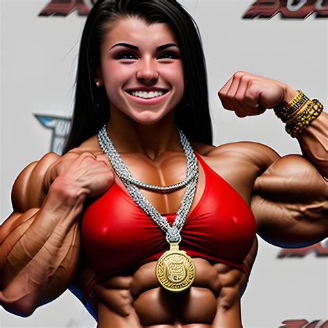 Year Old Hyper Muscled Female Bodybuilder With Inch Biceps