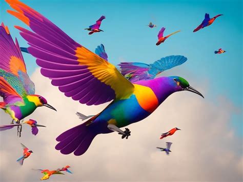 Premium AI Image Photo A Colorful Birds In The Sky