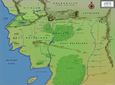 Map Of Beleriand By Steven White Junior Silmarillion Map Map