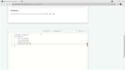 Simple Array Sum Sum Of Elements In An Array C Program To Find