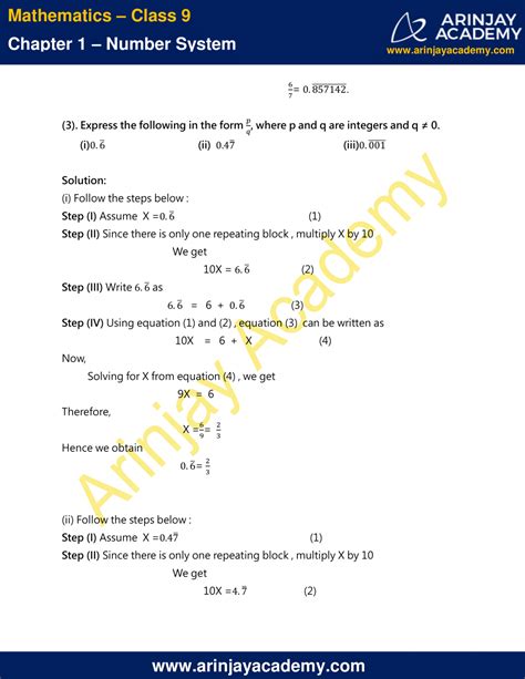 Ncert Solutions For Class Maths Chapter Exercise Number System