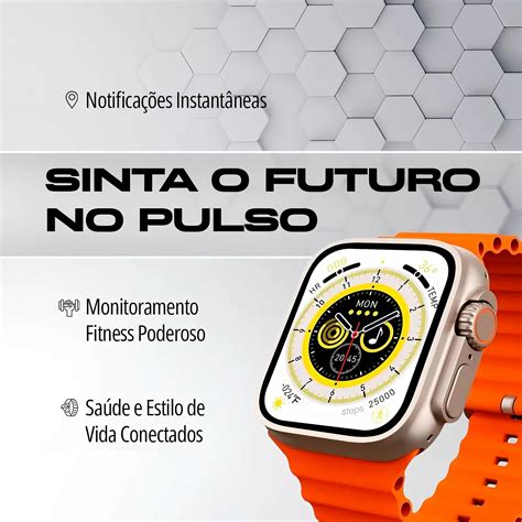 Relógio Inteligente Smartwatch W69 Ultra Mini NFC Bazik Prime