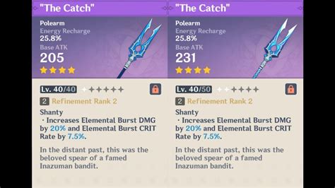 The Catch Weapon Appearance Base Vs Ascended In Genshin Impact YouTube