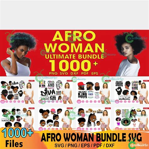 Afro Woman Svg Bundle Afro Bundle Girl Svg Afro Svg Afro Lady Svg The