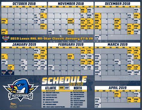 Springfield Thunderbirds released 2018-19 schedule