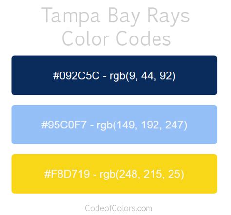 Tampa Bay Rays Colors - Hex and RGB Color Codes