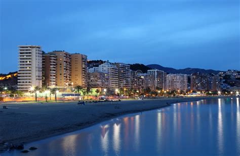 Malaga At Night Spain Stock Photo Image Of Evening 31598570