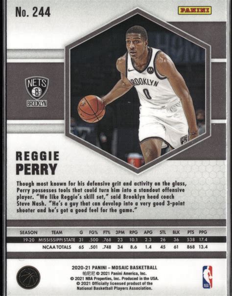 2020 21 Panini Mosaic Reggie Perry 244 On Kronozio