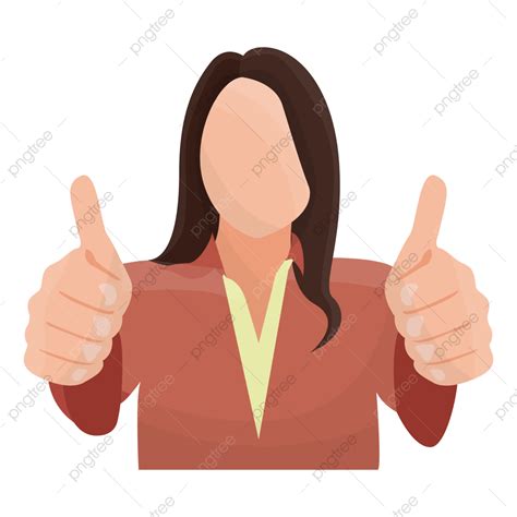 Woman Thumb Up Vector Png Images Woman Giving Thumbs Up Vector