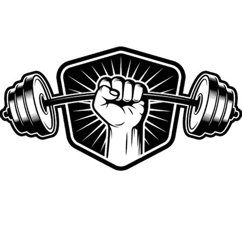 Bodybuilding Logo 5 Shield Barbell Bar Weightlifting Fitness