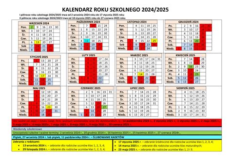 Kalendarz Roku Szkolnego